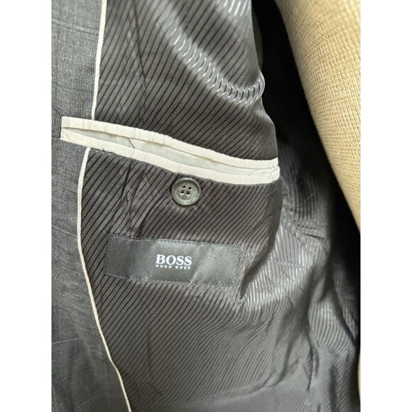 Hugo Boss Mens Blazer Wool Sport Coat US Sz 38R Redo Super 110 Grey Plaid MINT! - Picture 14 of 16